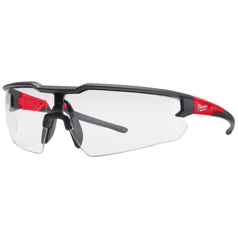 Milwaukee Anti-Fog Safety Glasses Clear Lens Black/Red Frame