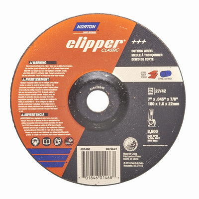 Norton Clipper 7 in. D X 7/8 in. X 0.045 in. thick Aluminum Oxide Classic Cut-Off Wheel