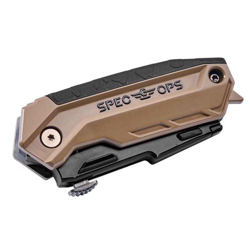 Spec Ops 6.25 in. Folding Utility Knife Black/Tan