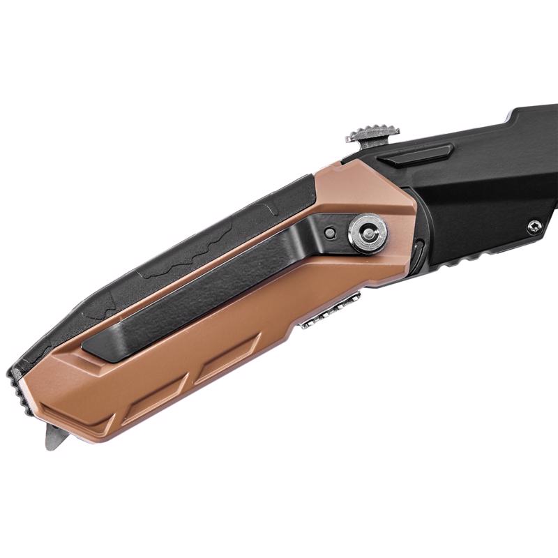 Spec Ops 6.25 in. Folding Utility Knife Black/Tan