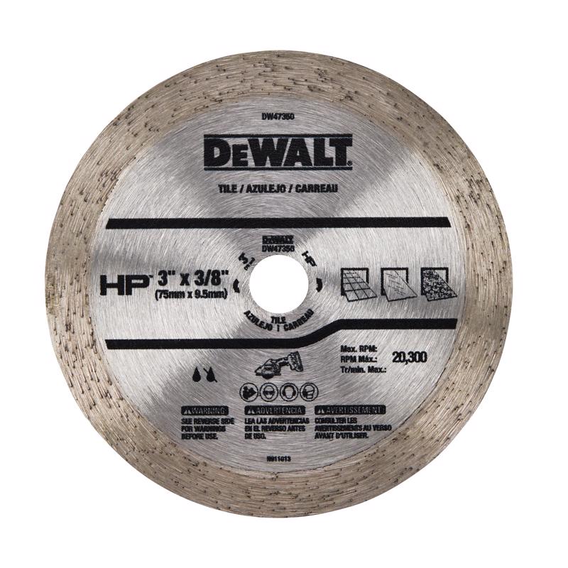 DeWalt 3 in. D X 3/8 in. Diamond/Metal Continuous HP Tile Blade