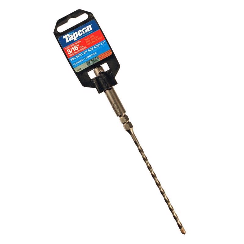 Tapcon 5/32 in. X 7 in. L Carbide Tipped Drill Bit SDS-Plus Shank