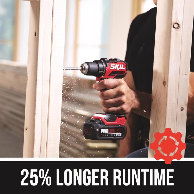 SKIL 20V PWR CORE 20 1/2 in. Brushless Cordless Drill/Driver Kit (Battery & Charger)