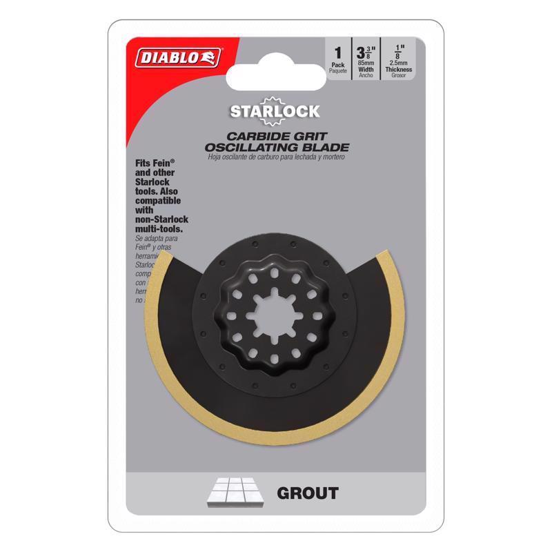 Diablo Starlock 3-3/8 in. X 3-3/8 in. W Carbide Grit Oscillating Grout Removal Blade Grout