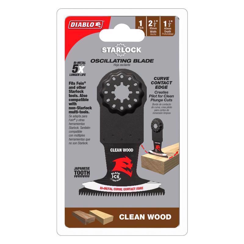 Diablo Starlock 2-1/2 in. W Bi-Metal Curved Contact Edge Oscillating Blade Clean Wood
