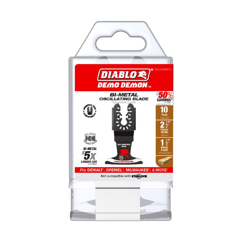 Diablo 2-1/2 in. W Bi-Metal Curve Contact Edge Oscillating Blade Nail-Embedded Wood 10 pk