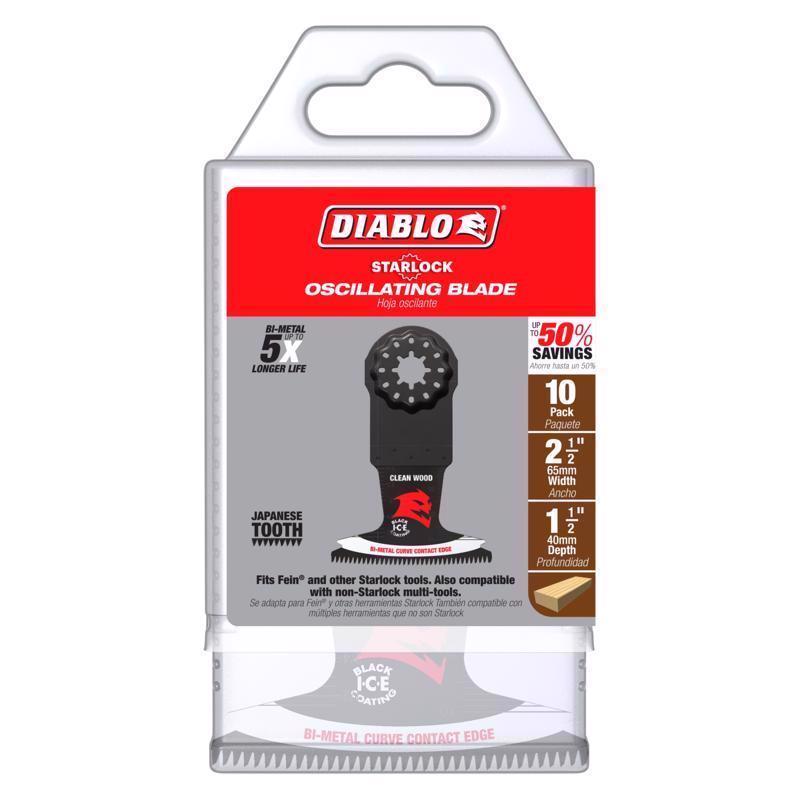Diablo Starlock 2-1/2 in. W Bi-Metal Curved Contact Edge Oscillating Blade Clean Wood 10 pk
