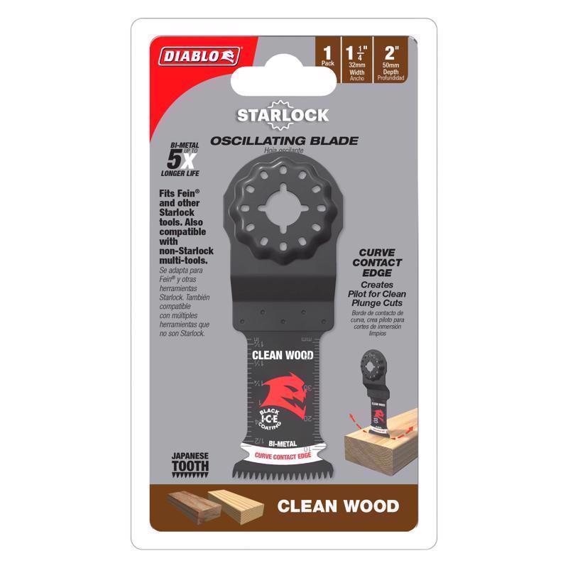 Diablo Starlock 1-1/4 in. W Bi-Metal Curved Contact Edge Oscillating Blade Clean Wood