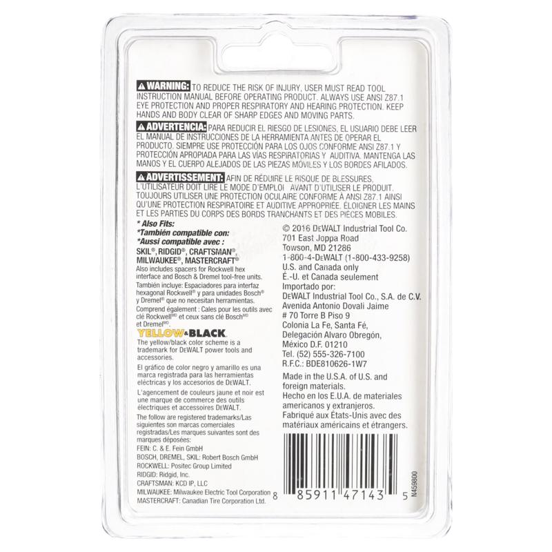 DEWALT Universal Fitment High Carbon Steel Precision Tooth Oscillating Blade Set Wood 10 pk