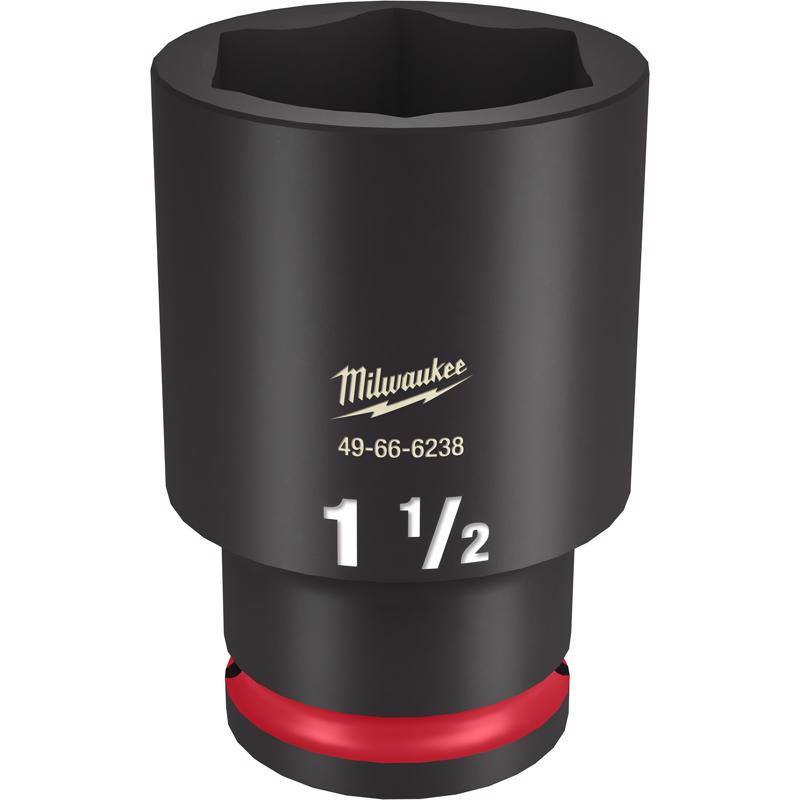 Milwaukee Shockwave 1-1/2 in. X 1/2 in. drive SAE 6 Point Deep Impact Socket