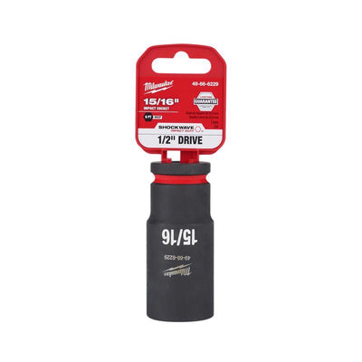 Milwaukee SHOCKWAVE 15/16 in. X 1/2 in. drive SAE 6 Point Deep Impact Socket