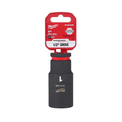 Milwaukee SHOCKWAVE 1 in. X 1/2 in. drive SAE 6 Point Deep Impact Socket