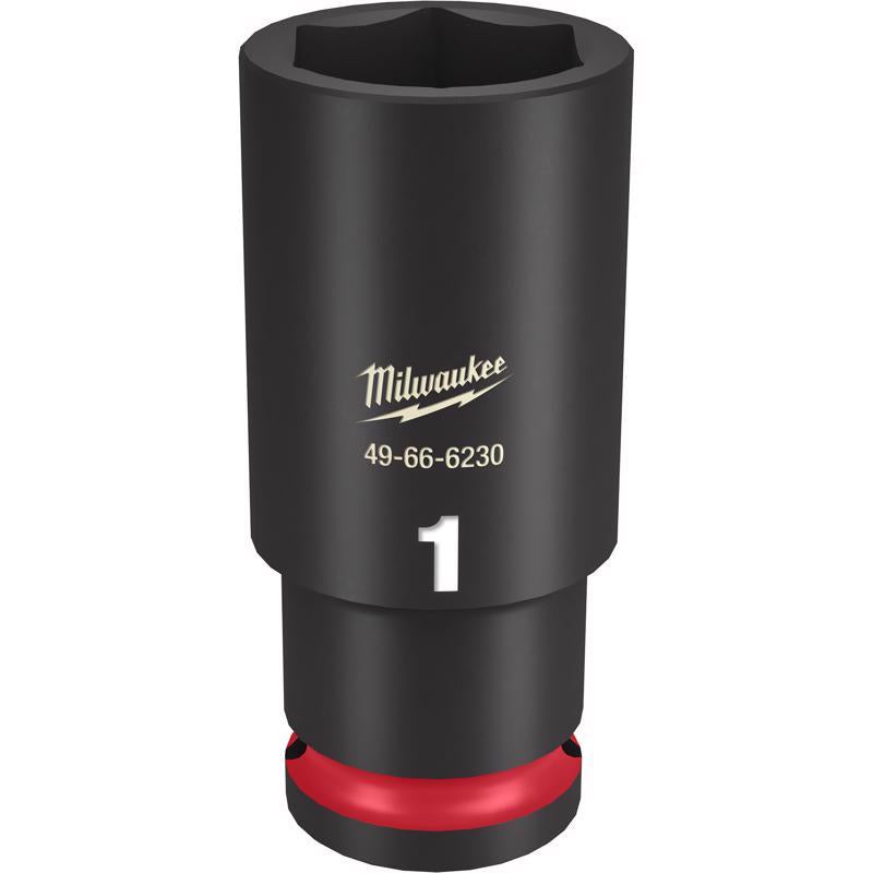 Milwaukee SHOCKWAVE 1 in. X 1/2 in. drive SAE 6 Point Deep Impact Socket