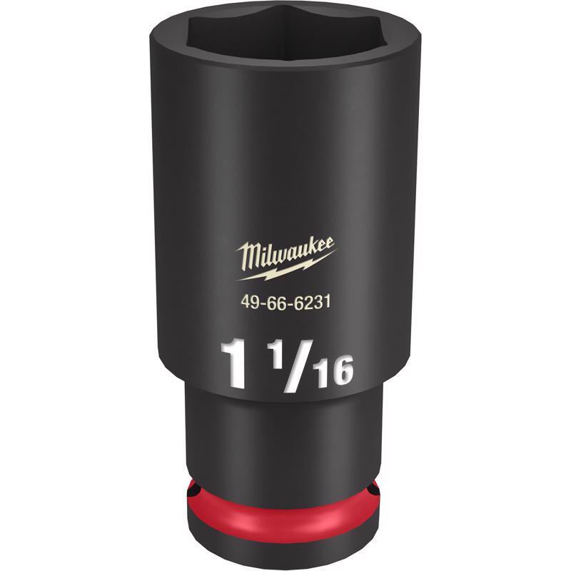 Milwaukee SHOCKWAVE 1-1/16 in. X 1/2 in. drive SAE 6 Point Deep Impact Socket
