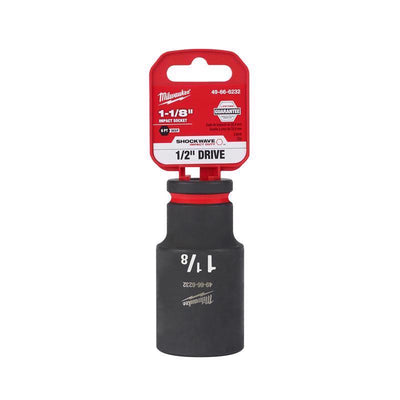 Milwaukee Shockwave 1-1/8 in. X 1/2 in. drive SAE 6 Point Deep Impact Socket