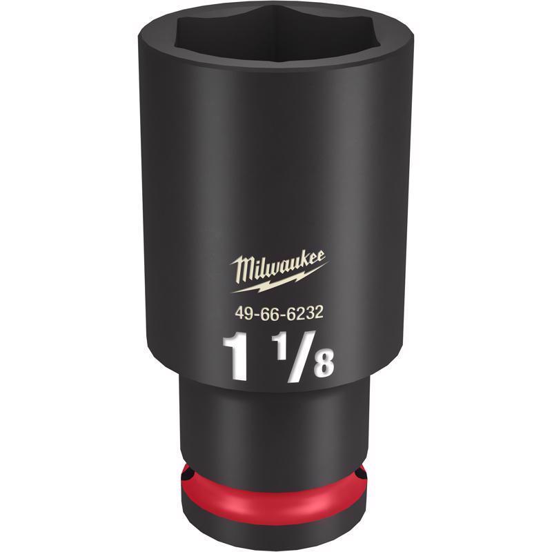 Milwaukee Shockwave 1-1/8 in. X 1/2 in. drive SAE 6 Point Deep Impact Socket