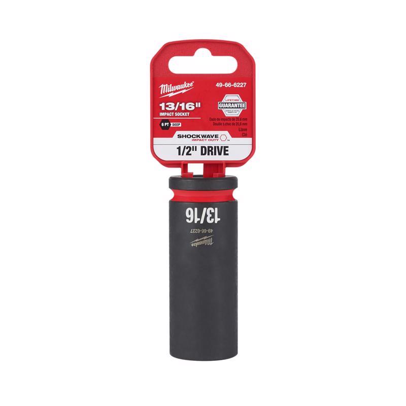 Milwaukee Shockwave 13/16 in. X 1/2 in. drive SAE 6 Point Deep Impact Socket