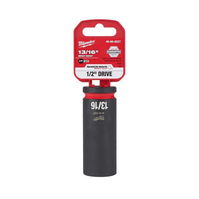 Milwaukee Shockwave 13/16 in. X 1/2 in. drive SAE 6 Point Deep Impact Socket