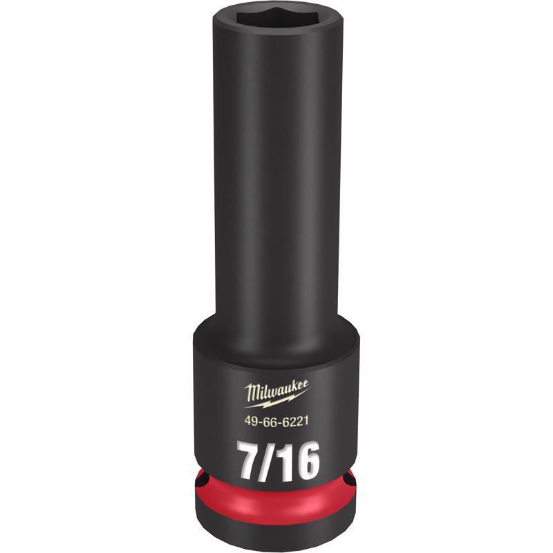 Milwaukee SHOCKWAVE 7/16 in. X 1/2 in. drive SAE 6 Point Deep Impact Socket