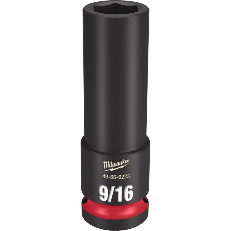 Milwaukee Shockwave 9/16 in. X 1/2 in. drive SAE 6 Point Deep Impact Socket