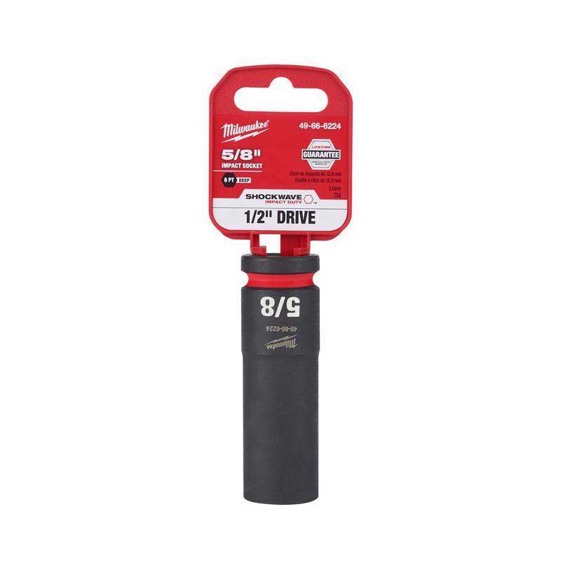 Milwaukee SHOCKWAVE 5/8 in. X 1/2 in. drive SAE 6 Point Deep Impact Socket