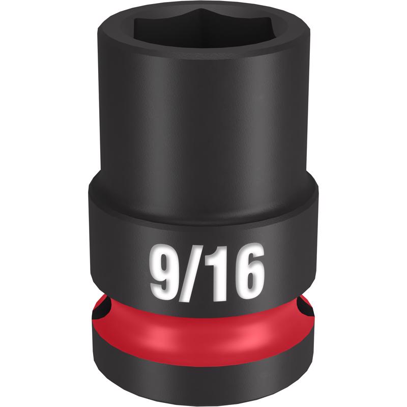 Milwaukee Shockwave 9/16 in. X 1/2 in. drive SAE 6 Point Standard Impact Socket