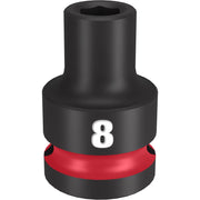 Milwaukee Shockwave 8 mm X 1/2 in. drive Metric/SAE 6 Point Standard Impact Socket