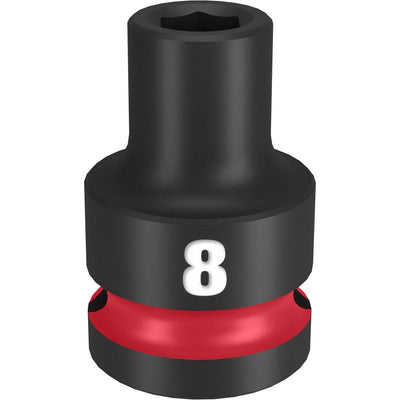 Milwaukee Shockwave 8 mm X 1/2 in. drive Metric/SAE 6 Point Standard Impact Socket
