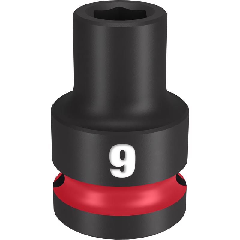 Milwaukee Shockwave 9 mm X 1/2 in. drive Metric/SAE 6 Point Standard Impact Socket