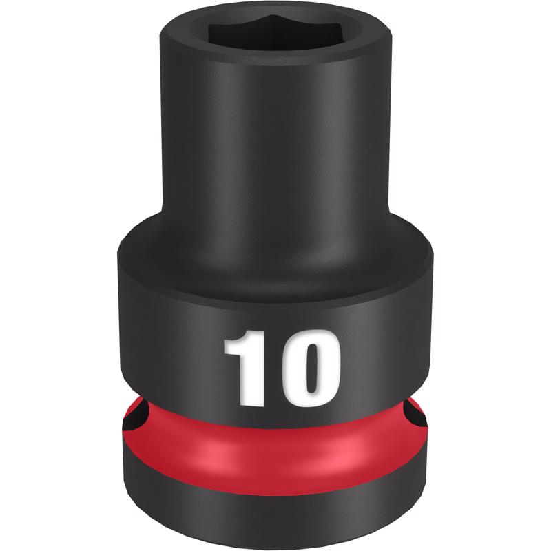 Milwaukee Shockwave 10 mm X 1/2 in. drive Metric/SAE 6 Point Standard Impact Socket