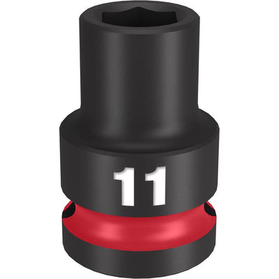 Milwaukee Shockwave 11 mm X 1/2 in. drive Metric/SAE 6 Point Standard Impact Socket