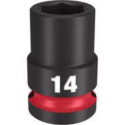 Milwaukee Shockwave 14 mm X 1/2 in. drive Metric/SAE 6 Point Standard Impact Socket