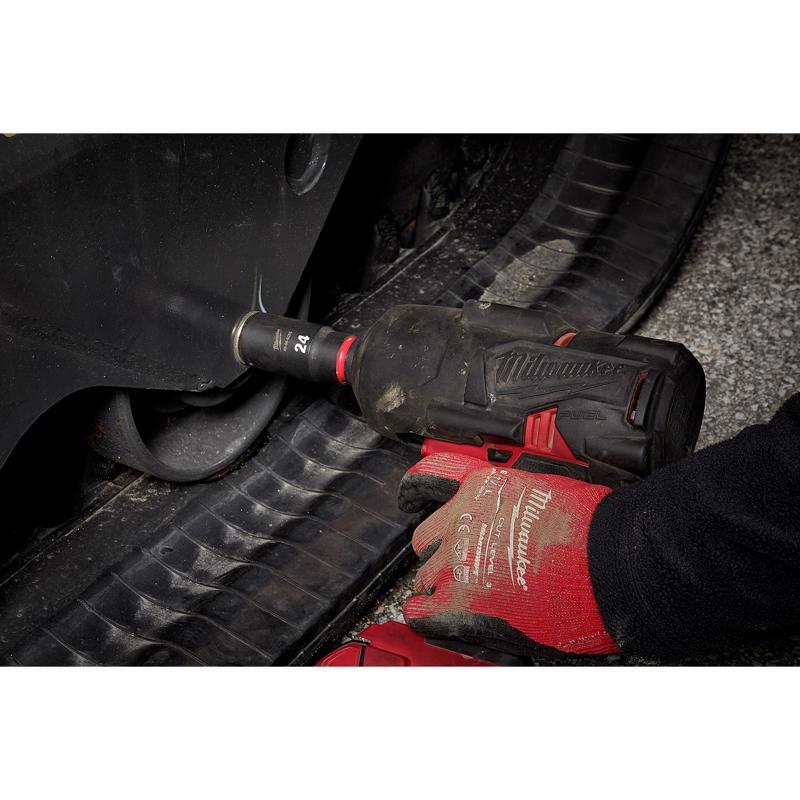Milwaukee Shockwave 24 mm X 1/2 in. drive Metric/SAE 6 Point Deep Impact Socket