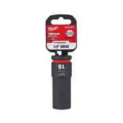 Milwaukee Shockwave 18 mm X 1/2 in. drive Metric/SAE 6 Point Deep Impact Socket
