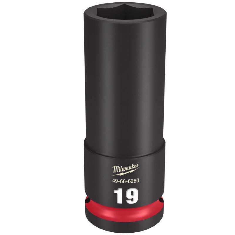 Milwaukee Shockwave 19 mm X 1/2 in. drive Metric/SAE 6 Point Deep Impact Socket
