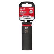 Milwaukee SHOCKWAVE 20 mm X 1/2 in. drive Metric/SAE 6 Point Deep Impact Socket