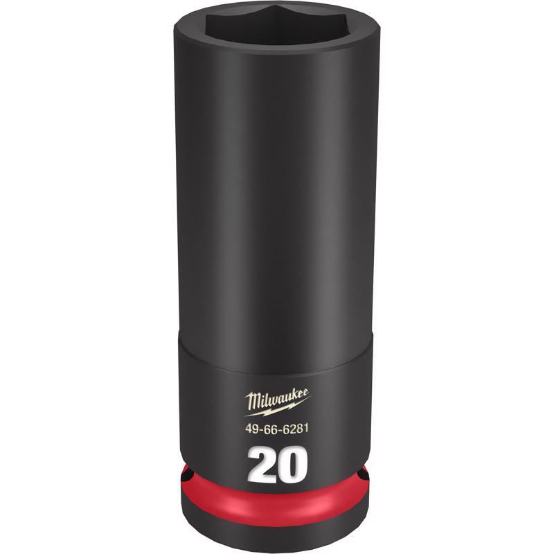Milwaukee SHOCKWAVE 20 mm X 1/2 in. drive Metric/SAE 6 Point Deep Impact Socket