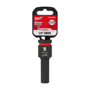 Milwaukee SHOCKWAVE 8 mm X 1/2 in. drive Metric 6 Point Deep Impact Socket