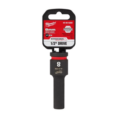 Milwaukee SHOCKWAVE 8 mm X 1/2 in. drive Metric 6 Point Deep Impact Socket