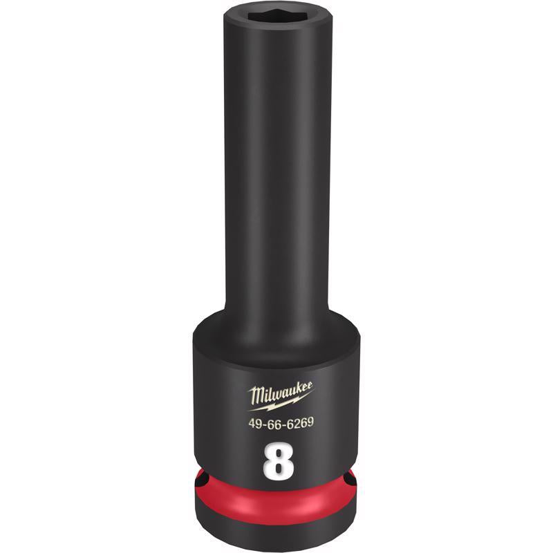 Milwaukee SHOCKWAVE 8 mm X 1/2 in. drive Metric 6 Point Deep Impact Socket