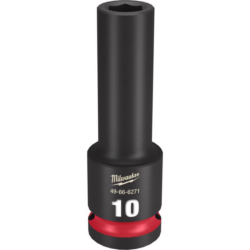 Milwaukee Shockwave 10 mm X 1/2 in. drive Metric 6 Point Deep Impact Socket