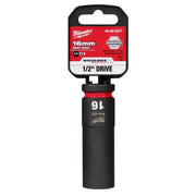 Milwaukee SHOCKWAVE 16 mm X 1/2 in. drive Metric 6 Point Deep Impact Socket