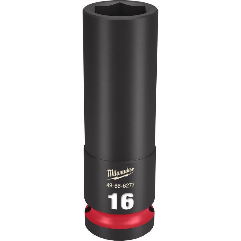 Milwaukee SHOCKWAVE 16 mm X 1/2 in. drive Metric 6 Point Deep Impact Socket