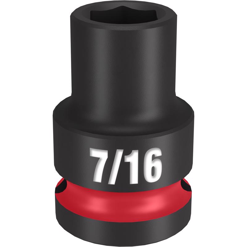 Milwaukee Shockwave 7/16 in. X 1/2 in. drive SAE 6 Point Standard Impact Socket