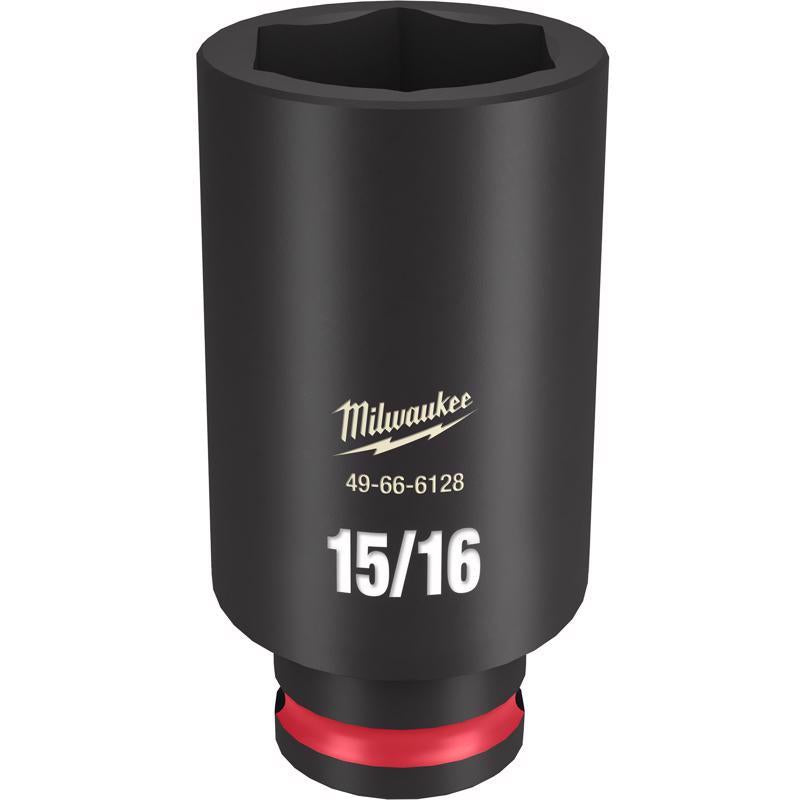 Milwaukee Shockwave 15/16 in. X 3/8 in. drive SAE 6 Point Deep Impact Socket