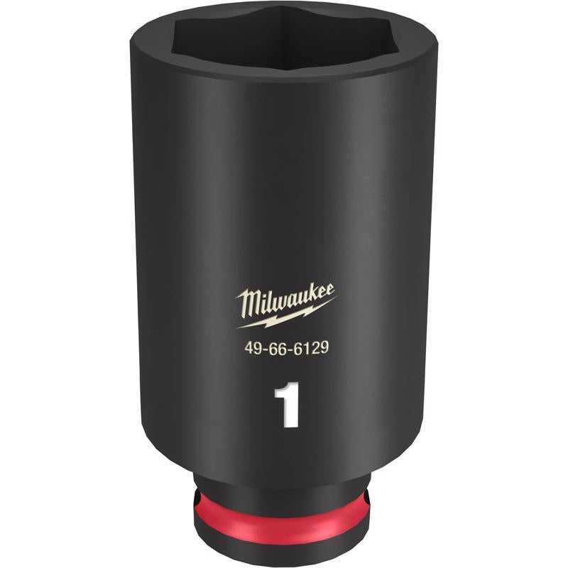 Milwaukee SHOCKWAVE 1 in. X 3/8 in. drive SAE 6 Point Deep Impact Socket