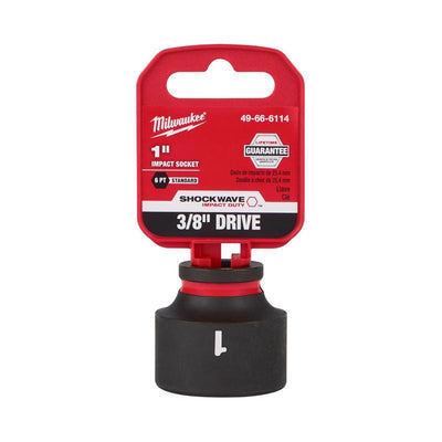 Milwaukee Shockwave 1 in. X 3/8 in. drive SAE 6 Point Standard Impact Socket