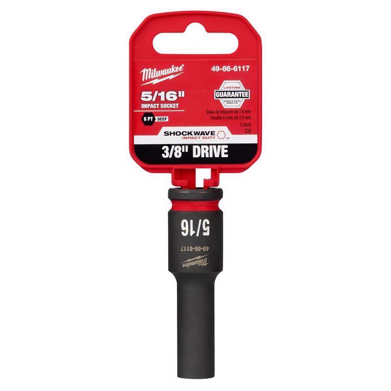 Milwaukee SHOCKWAVE 5/16 in. X 3/8 in. drive SAE 6 Point Deep Impact Socket
