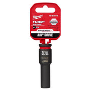 Milwaukee SHOCKWAVE 11/32 in. X 3/8 in. drive SAE 6 Point Deep Impact Socket