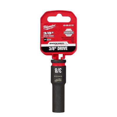 Milwaukee Shockwave 3/8 in. X 3/8 in. drive SAE 6 Point Deep Impact Socket